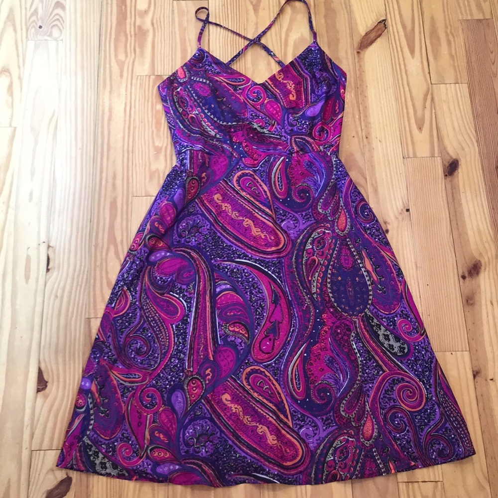 Trina Turk Pink & Purple Silk Dress